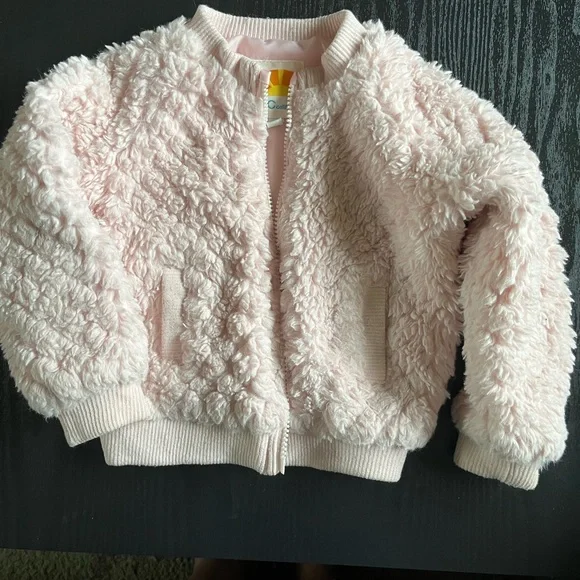 Toddler Girls Furry Spring Jacket - Picture 2 of 2